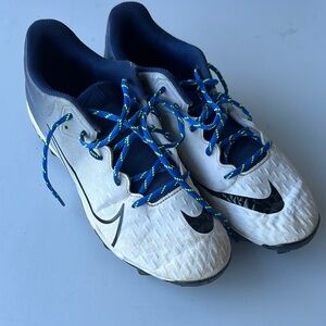 Nike White and Navy Softball Shoes